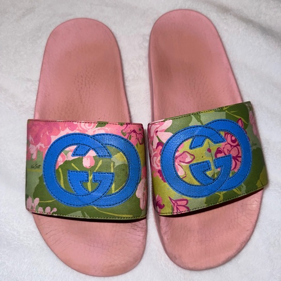 Gucci Shoes - Gucci Ken Scott Print Floral Slide Sandal